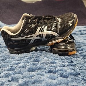 ASICS Gel-Rocket Black and Silver Athletic Shoes